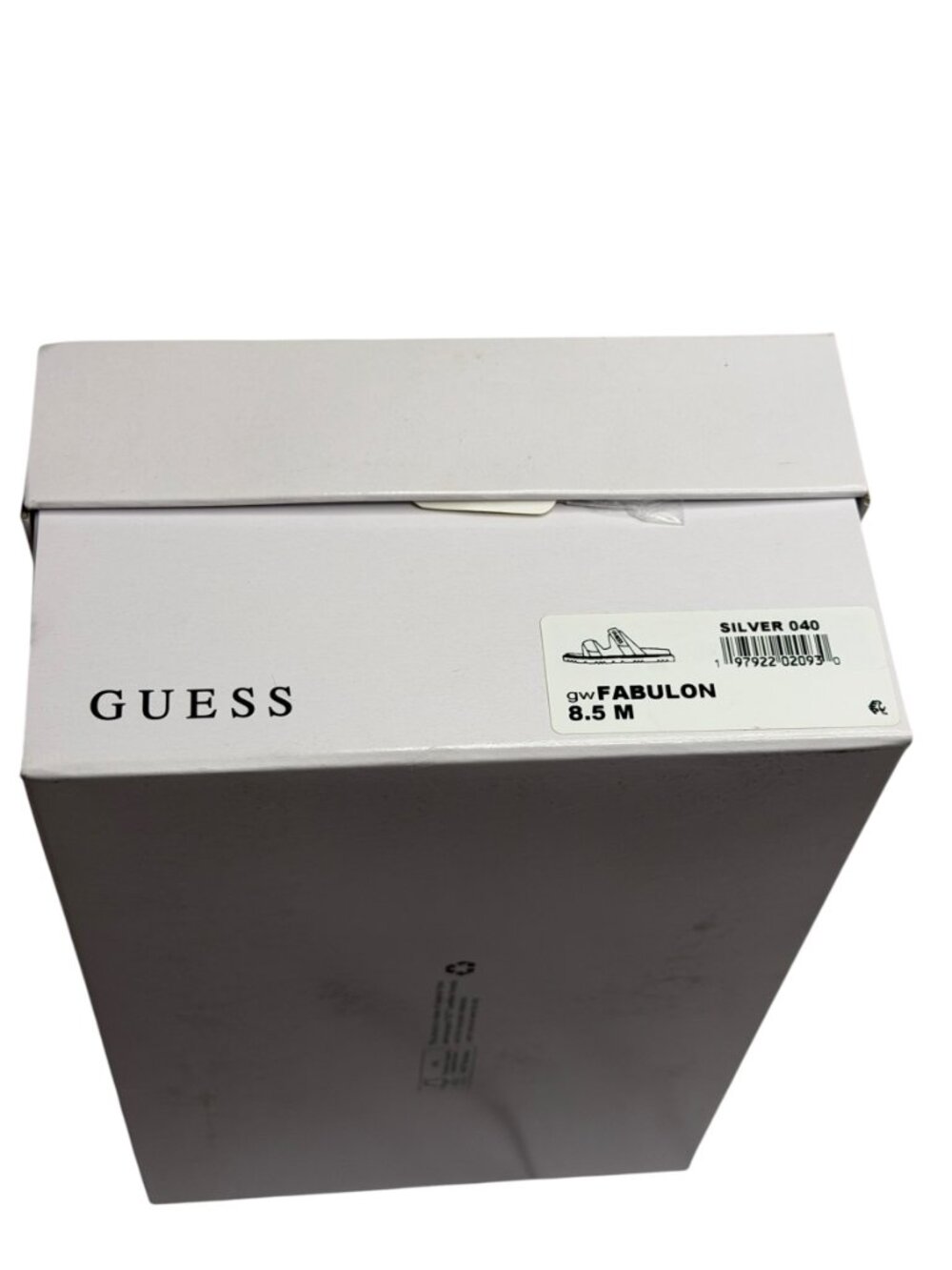 Guess Fabulon Sandals Shoes Faux Leather Slip On Women Metallic Silver 8.5 - Picture 11 of 12
